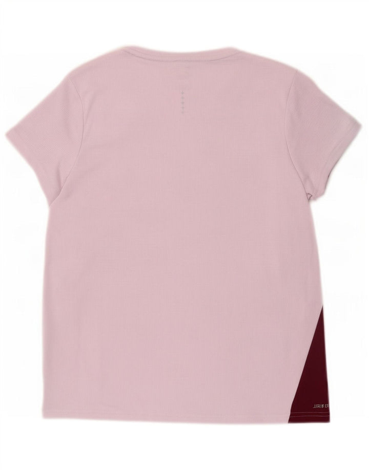 Puma T-Shirt Top UK 12 Medium Pink Colourblock Polyester