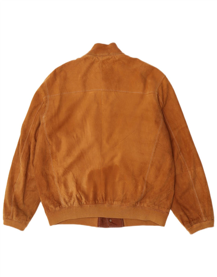 Gimo's Herre Ruskind Bomber Jacket UK 40 Large Beige Læder