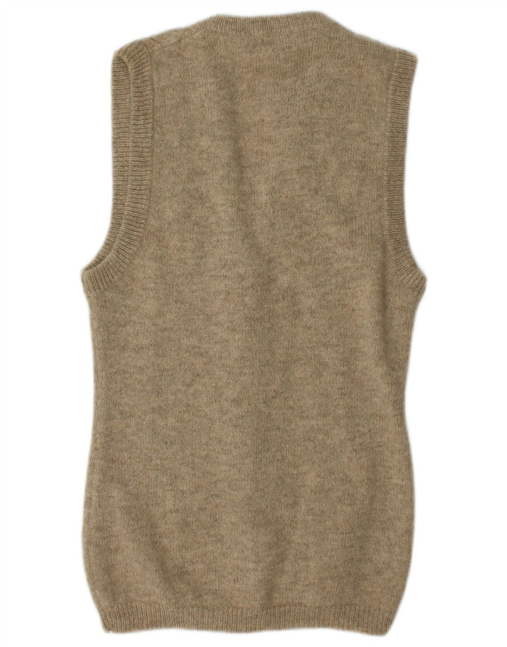 Stefanel Dame ærmeløs cardigan sweater UK 14 Medium Beige