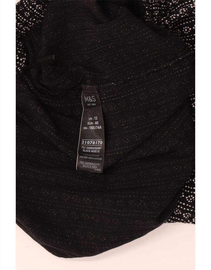 Marks & Spencer Shorts med abstrakt mønster til kvinder UK 12 Medium W34 Sort