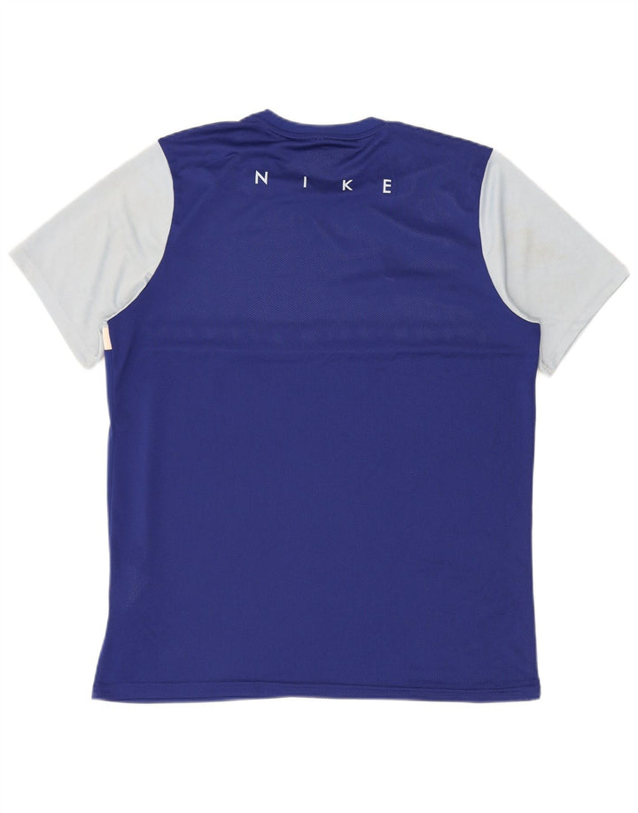 Nike Herre Dri Fit T-Shirt Top XL Blå Colourblock Polyester