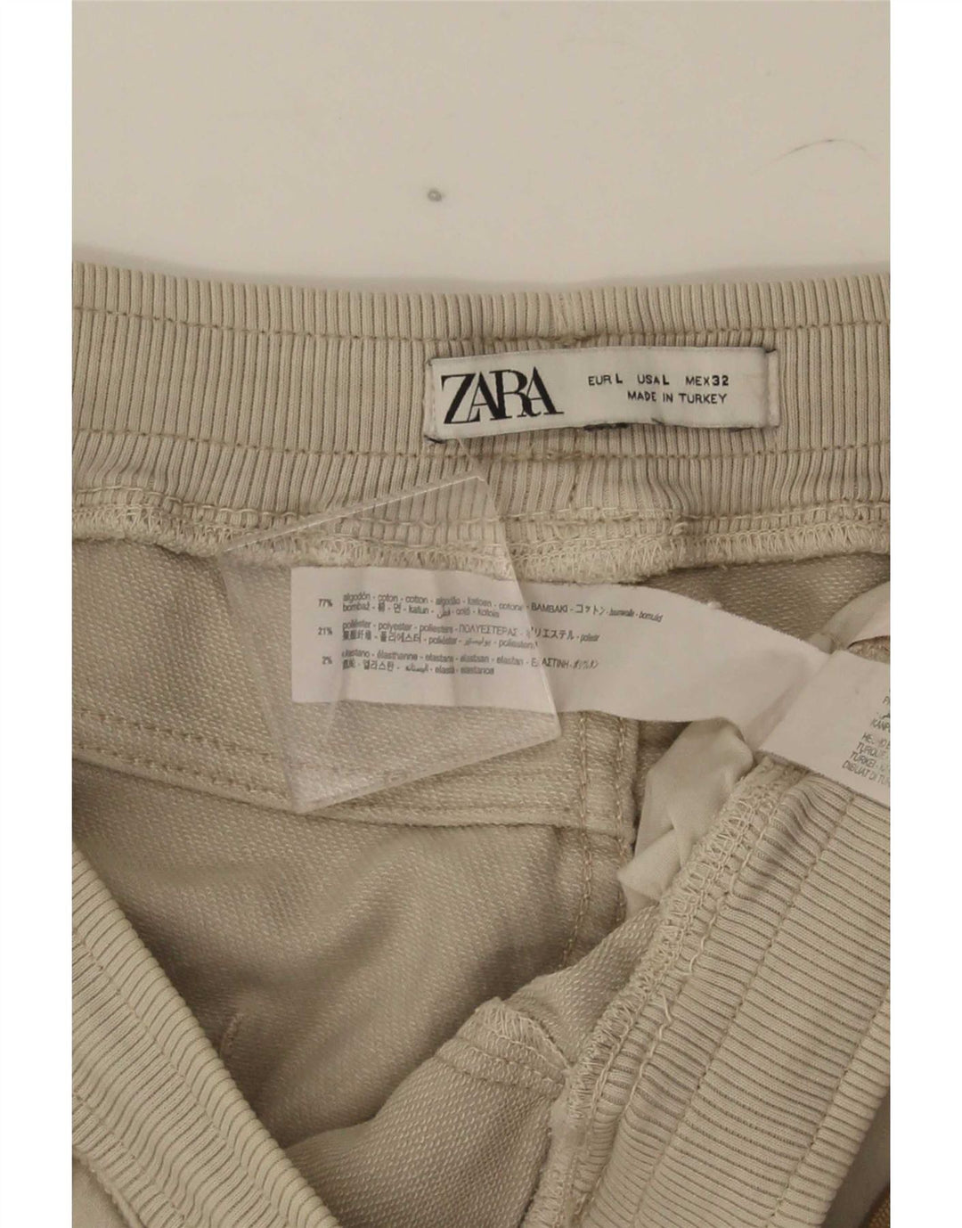 Zara Herre Cargo Shorts Large W32 Beige Bomuld