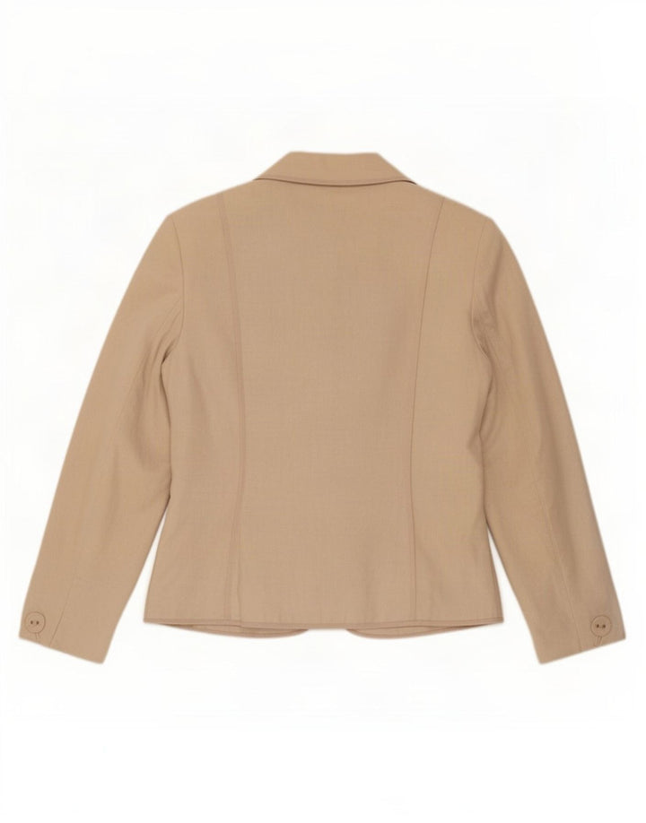 Marks & Spencer Dame 2 Button Blazer Jacket UK 12 Medium Beige Linen