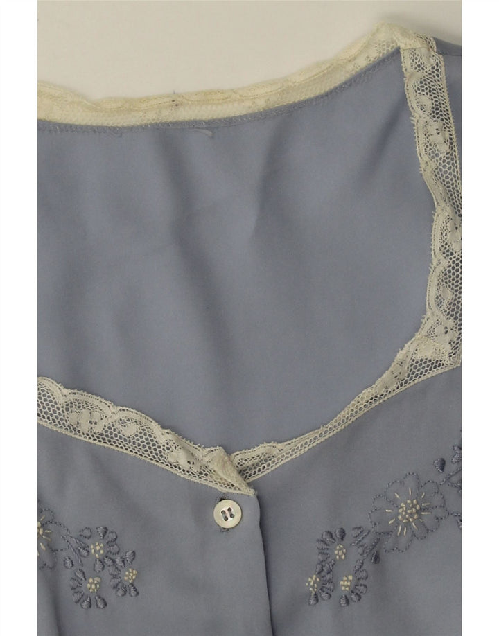 VINTAGE Womens Maxi Dress UK 12 Medium Blue Floral Vintage Vintage and Second-Hand Vintage from Messina Hembry 