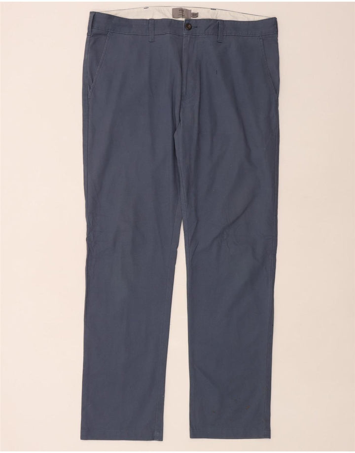 Marks & Spencer Straight Chino-bukser til mænd W38 L33 Blå bomuld