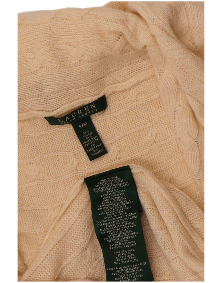 Ralph Lauren Dame Oversized Open Cardigan Sweater UK 10 Small Beige
