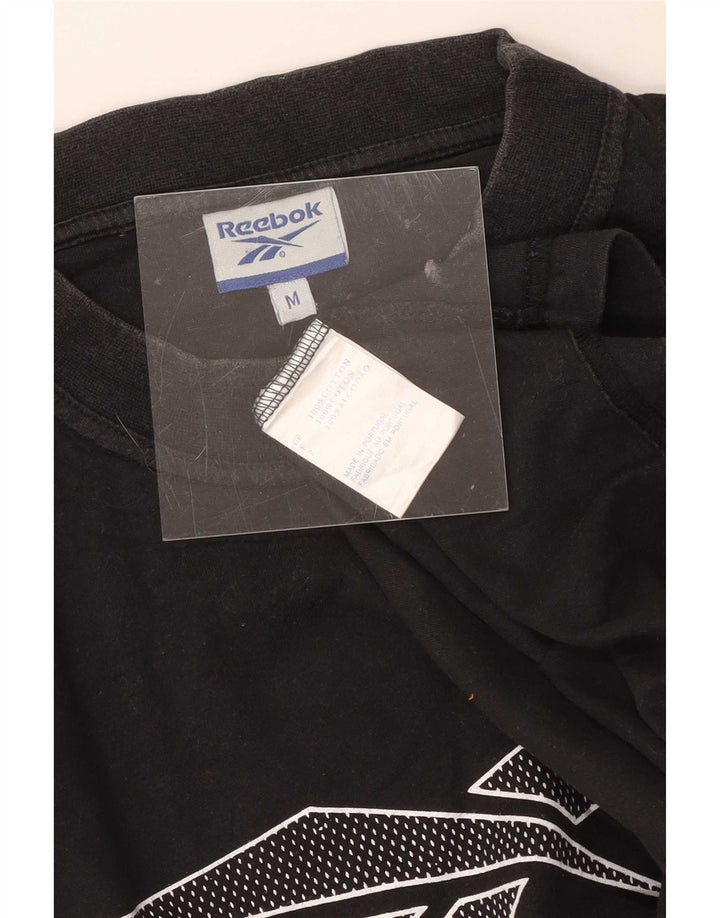 Reebok Herre grafisk T-shirt Top Medium Sort Bomuld