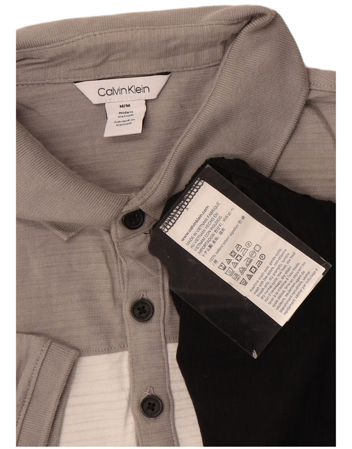 CALVIN KLEIN Poloshirt til mænd Medium Sort Colourblock Bomuld