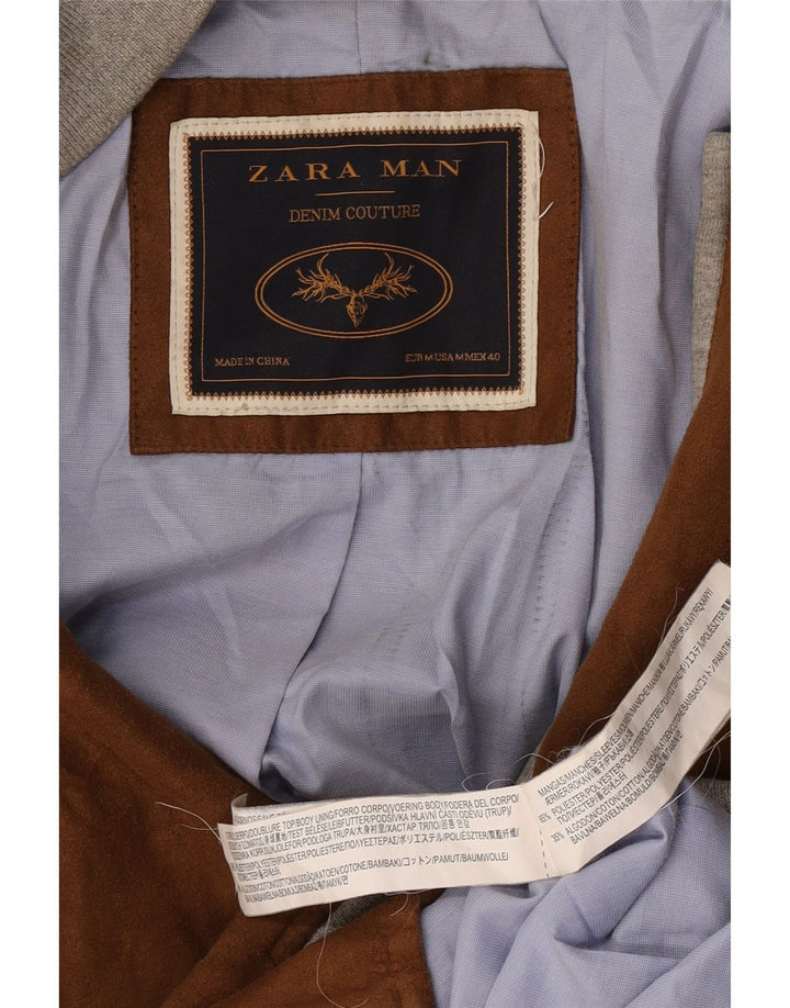 Zara Bomber Jacket UK 38 Medium Brown Colourblock Polyester