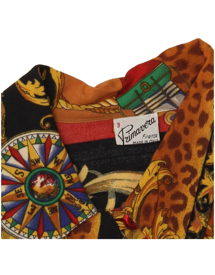 Primavera Firenze kvinders abstrakt mønster skjortebluse US 3 Small Multicolo