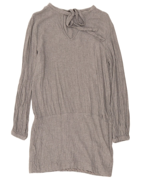Zara Dame Trafaluc Langærmet Drop Waist Dress UK 14 Medium Grey