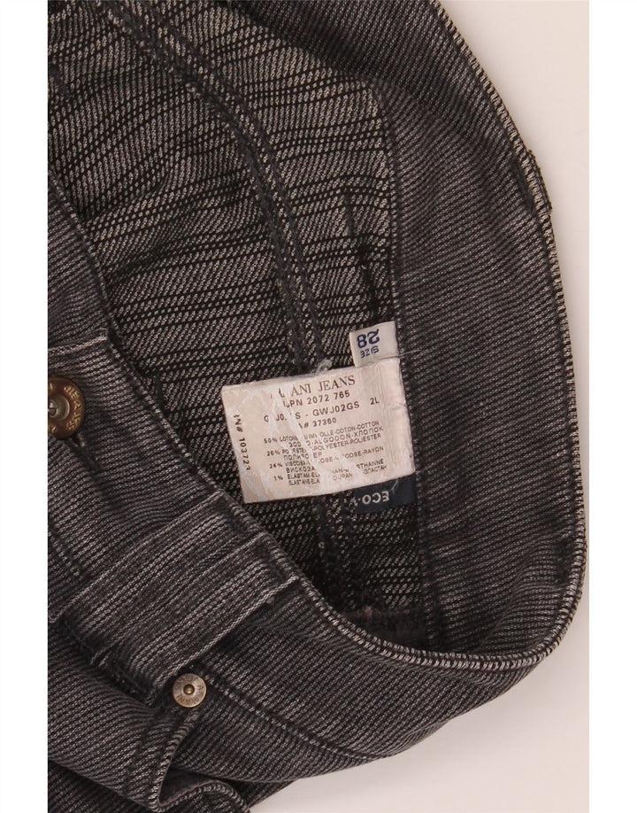 ARMANI Dame lige lavtaljede fritidsbukser W34 L34 Grå nålestribe