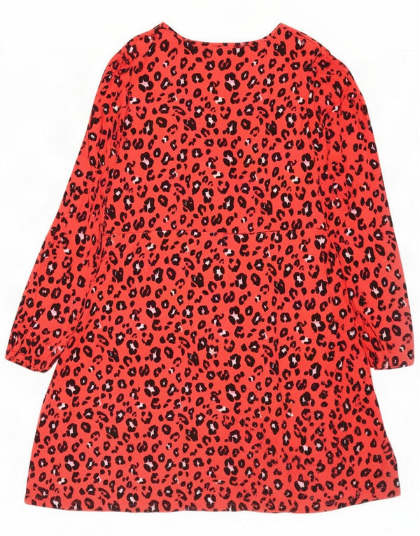 Marks & Spencer Womens Petite A-Line Dress UK 18 XL Red Animal Print