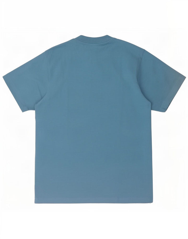 Vintage herre grafisk T-shirt top mellemblå bomuld