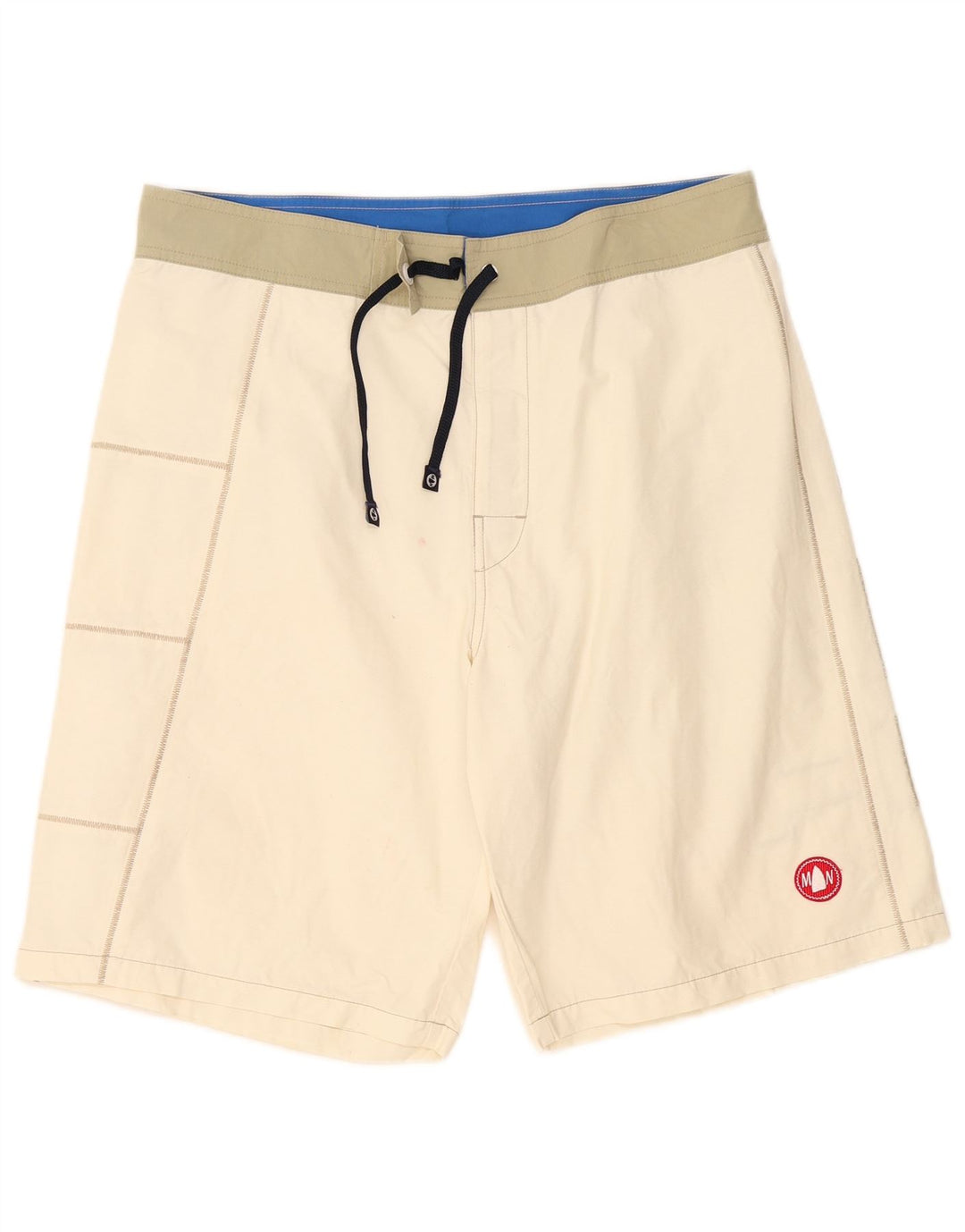 Murphy & Nye Grafiske svømmeshorts til mænd, store hvide farveblok polyamid