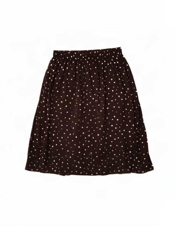 Marks & Spencer plisseret nederdel til kvinder UK 14 Large W34 Black Spotted Viscose