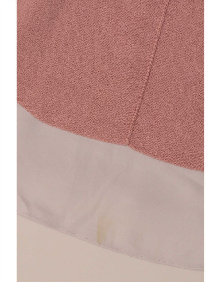 Ted Baker Dame Turtle Neck Sweater Størrelse 3 Medium Pink Colourblock