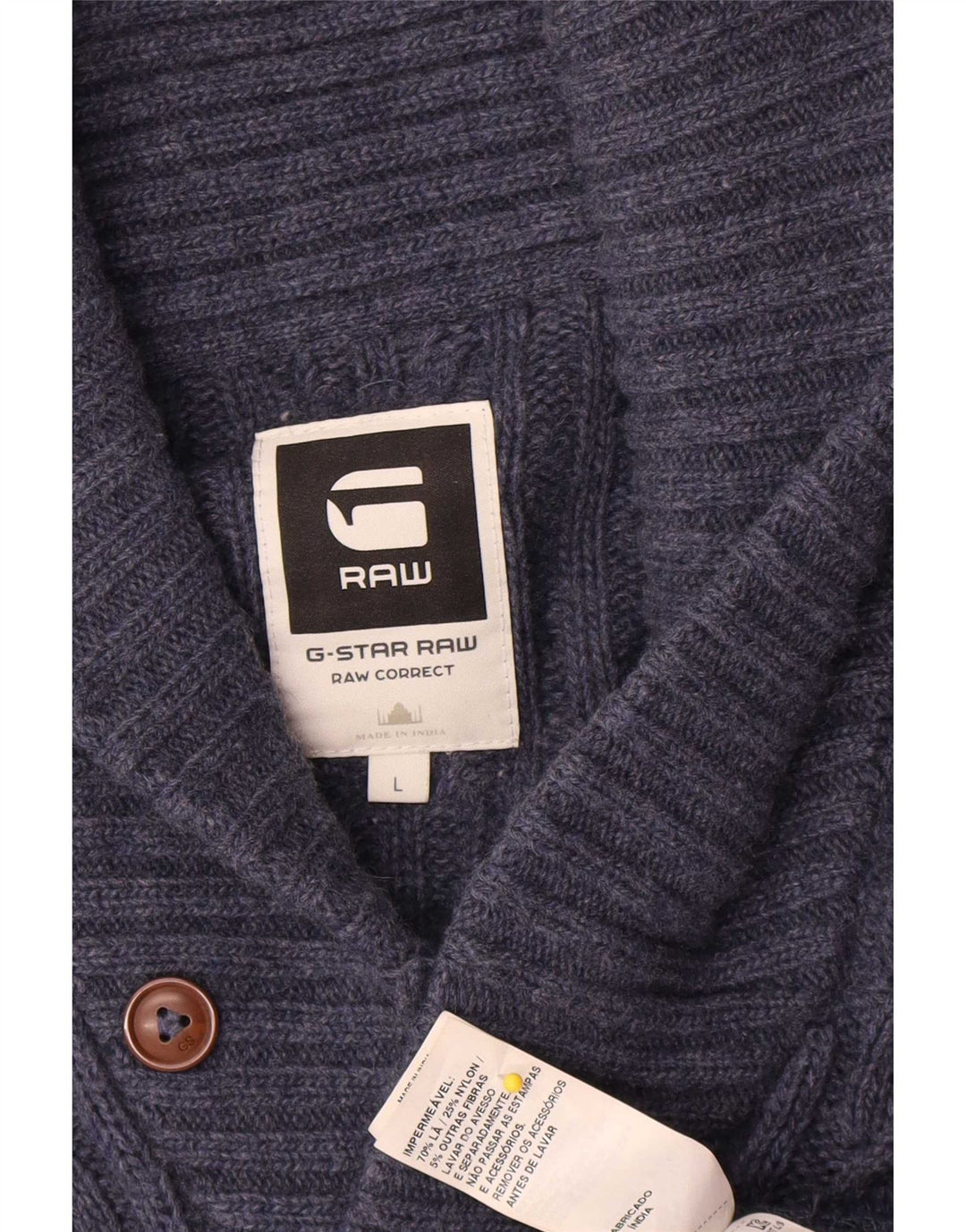 G-Star Herre cardigan sweater Stor marineblå uld