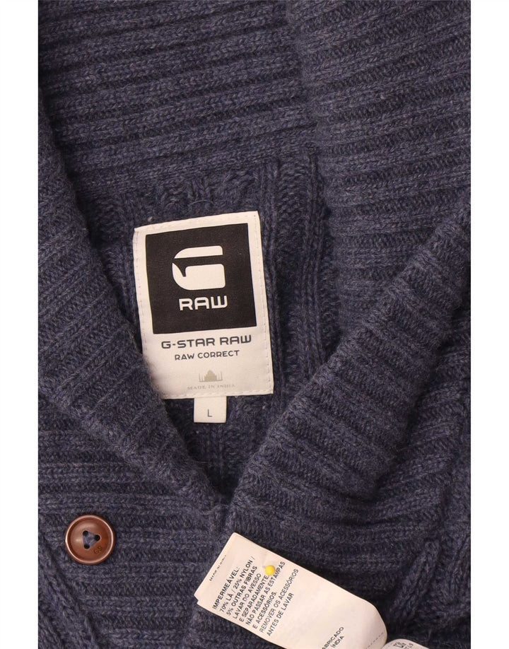 G-Star Herre cardigan sweater Stor marineblå uld