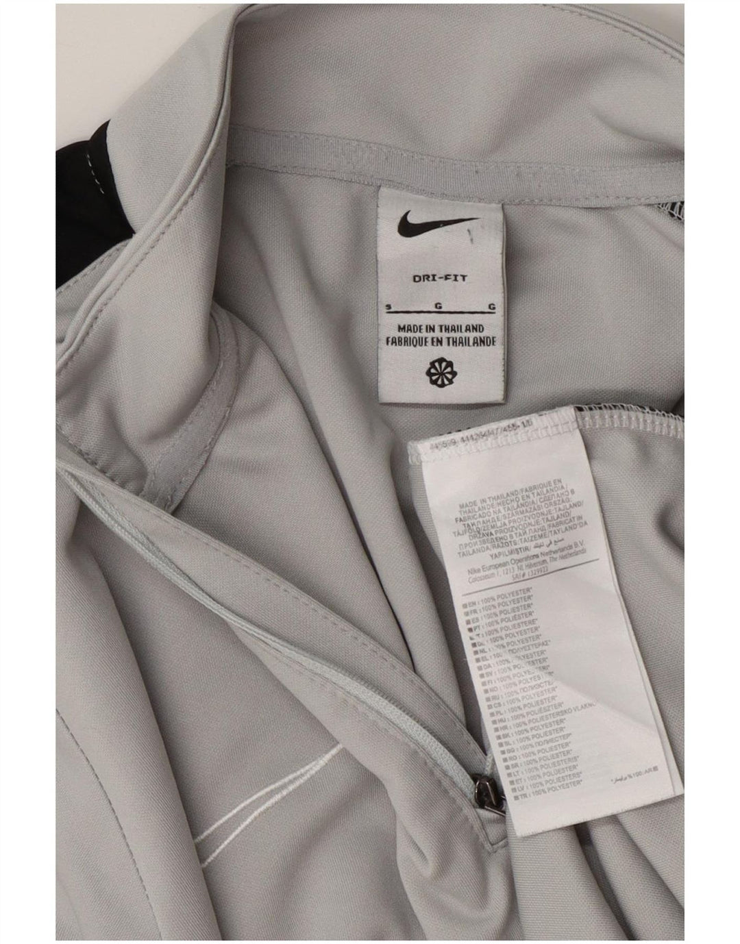Nike Herre Dri Fit Pullover med lynlås-hals træningsdragt Top Lille grå farveblok