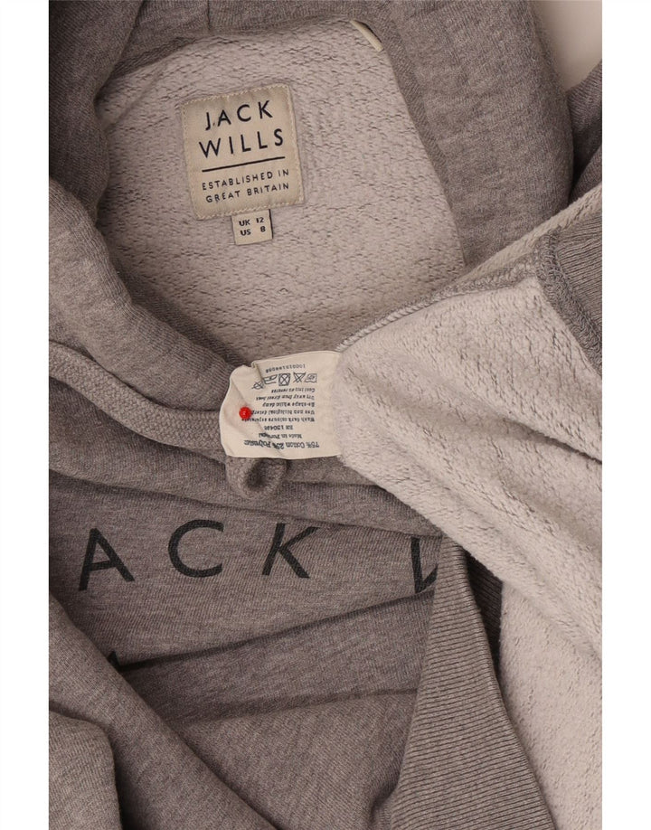 Jack Wills Dame Salcombe Devon Hoodie Jumper UK 12 Medium Grey Flecked