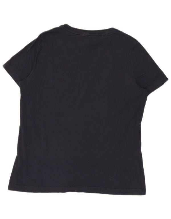 Tommy Hilfiger Dame Grafisk T-Shirt Top UK 14 Medium Navy Blue Bomuld