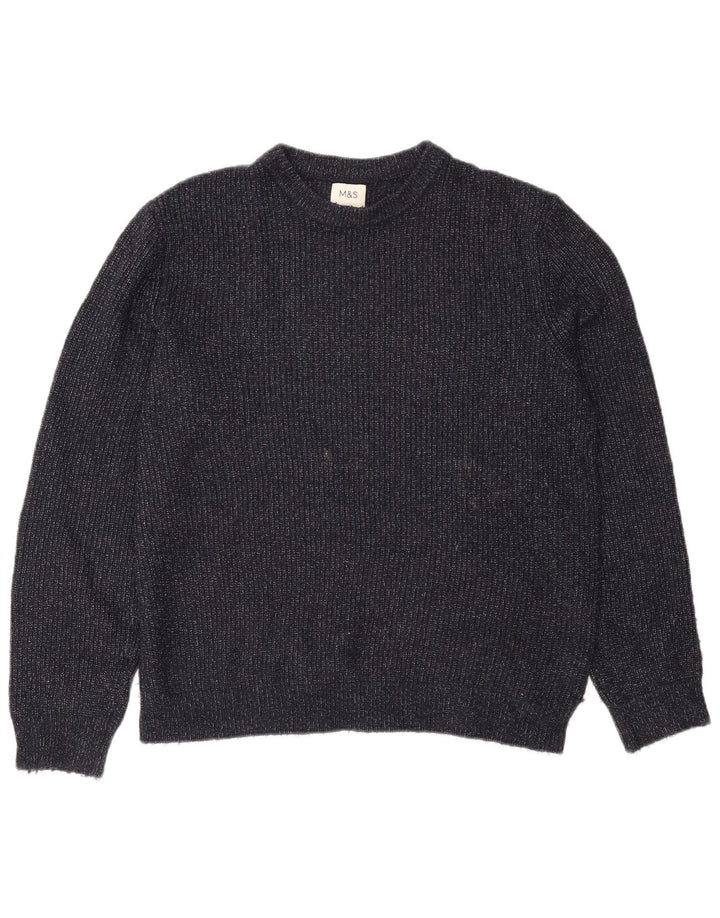 Marks & Spencer Herre sweater med rund hals, stor marineblå flækket