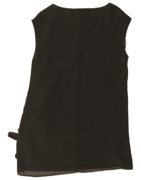 MINT VELVET Dame Ærmeløs Shift Dress UK 10 Small Black Floral