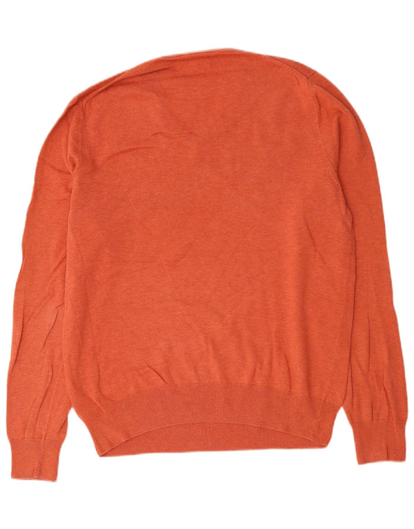Marks & Spencer Herre V-hals sweater Medium Orange Bomuld