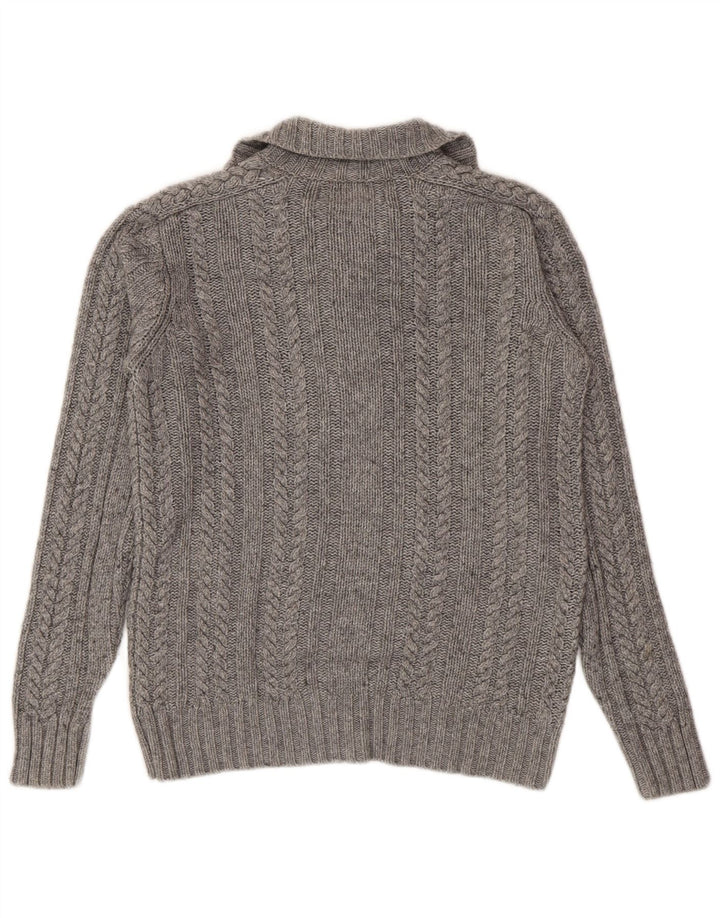 Reiss Herre Button Neck Jumper Sweater Small Grå Viscose