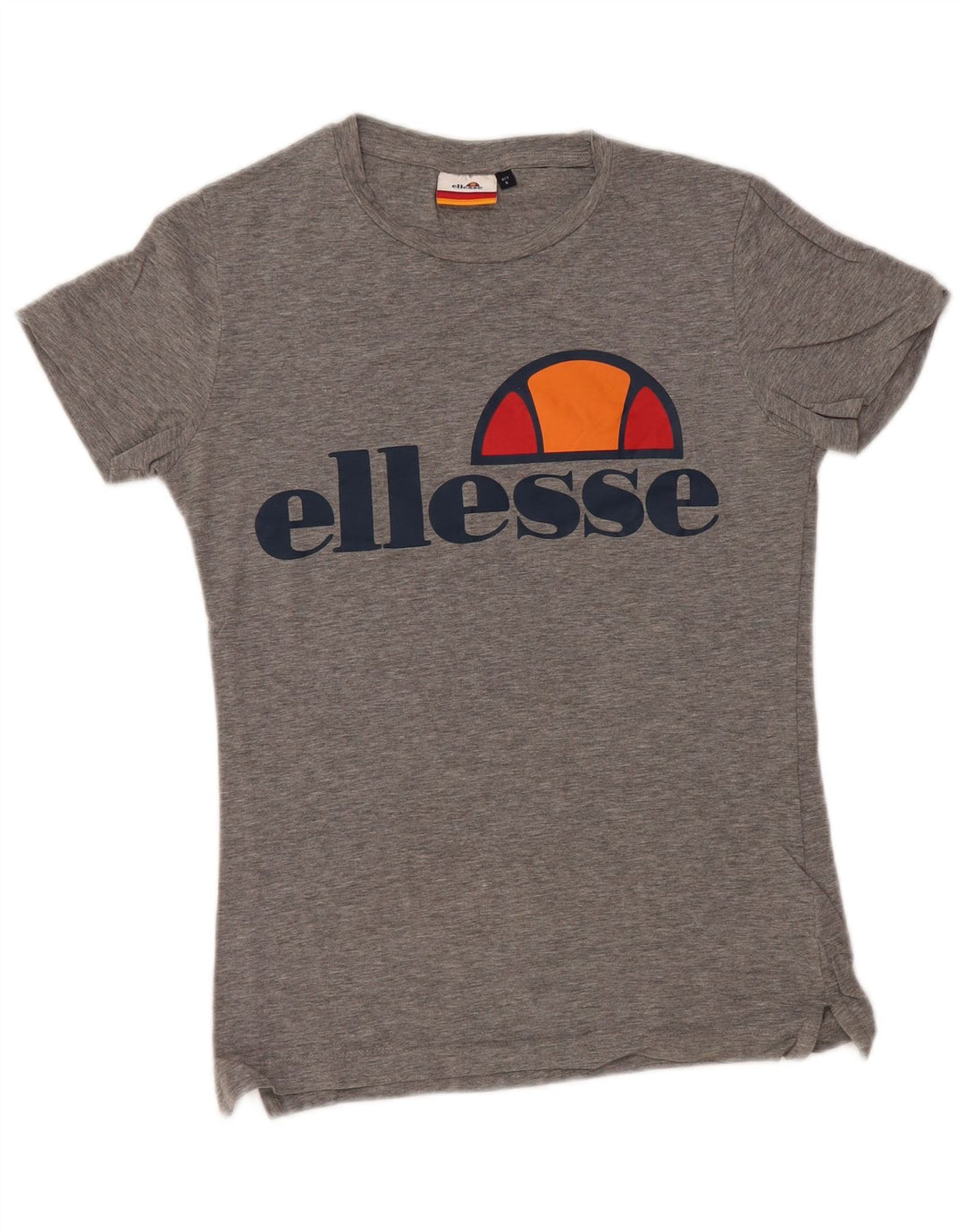 ELLESSE Grafisk T-shirt top til kvinder DK 10 Lille grå flækket bomuld