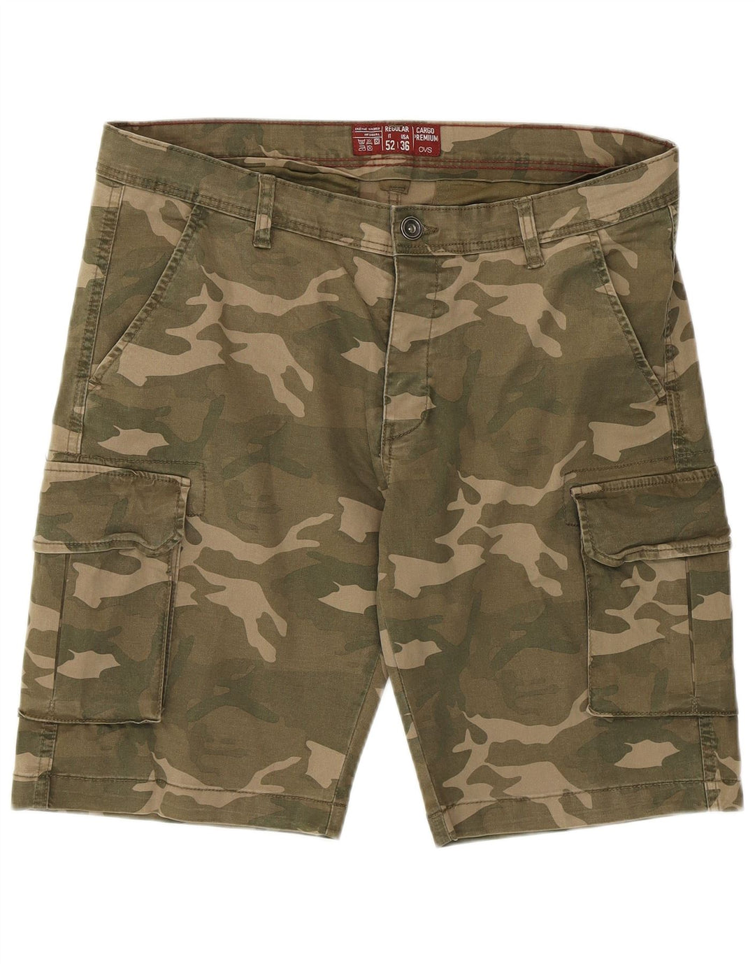 OVS Herre Cargo Shorts W36 Large Khaki Camouflage Cotton Army