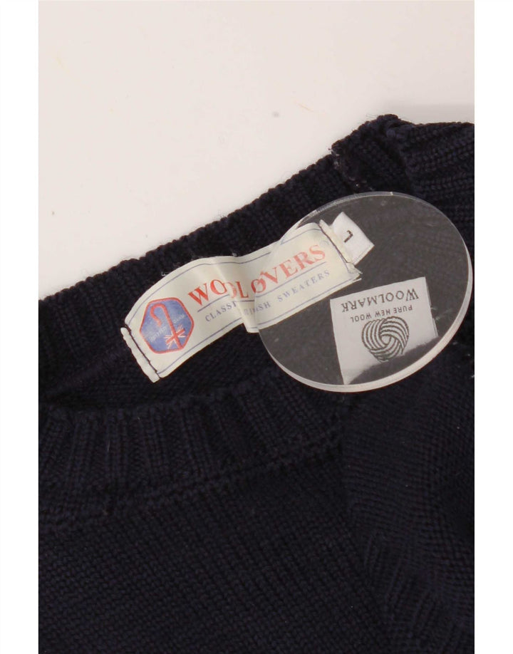 WoolOvers Herre Turtle Neck Jumper Sweater Stor Marineblå Uld