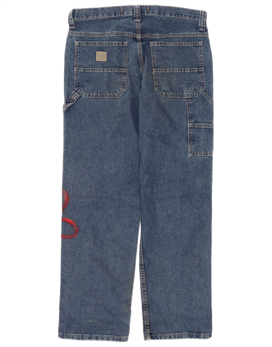 Lee Dame Cargo Straight Jeans W32 L30 Blue Floral Bomuld