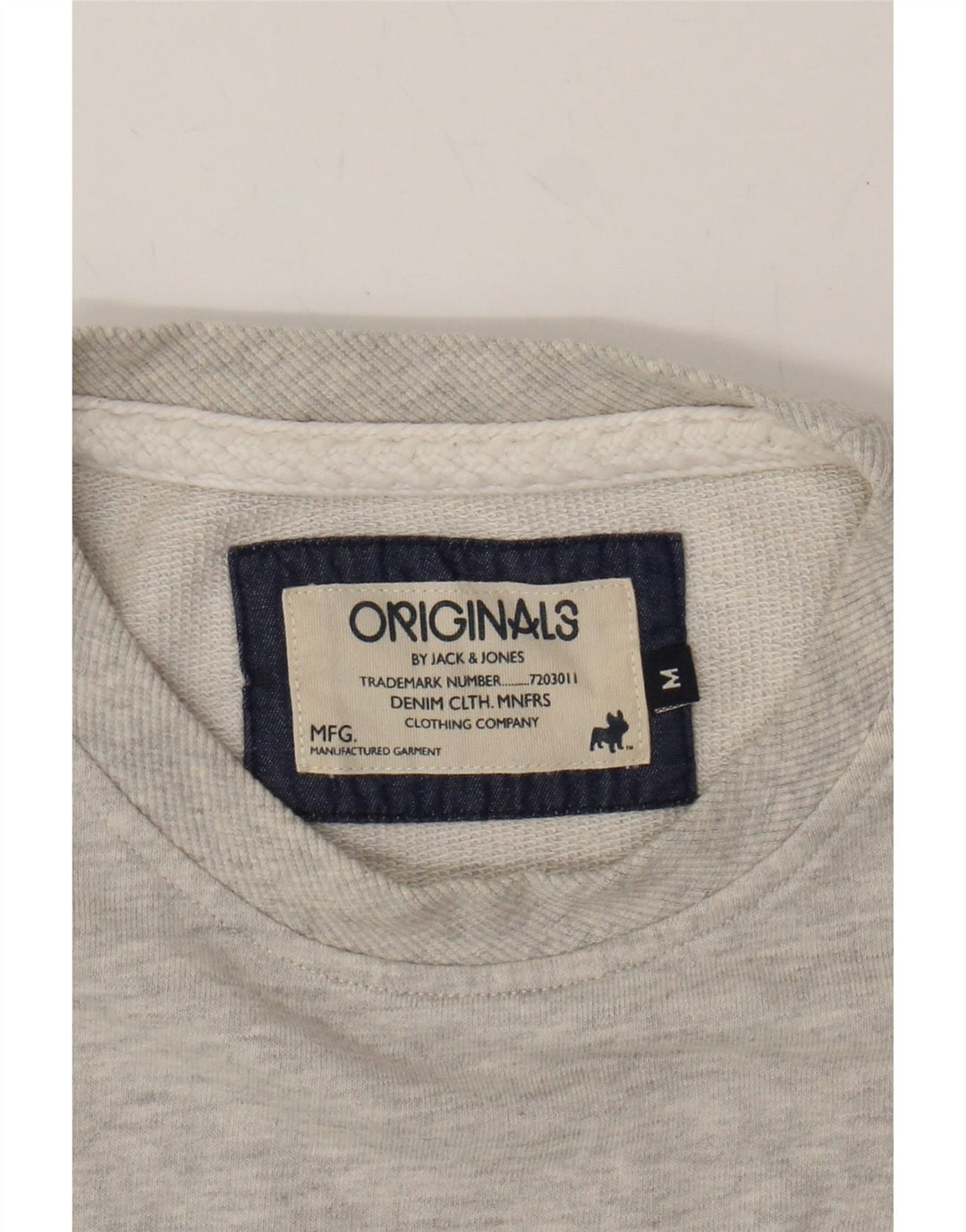 JACK & JONES Mens Graphic Sweatshirt Jumper Medium Grey Cotton Vintage Jack & Jones and Second-Hand Jack & Jones from Messina Hembry 