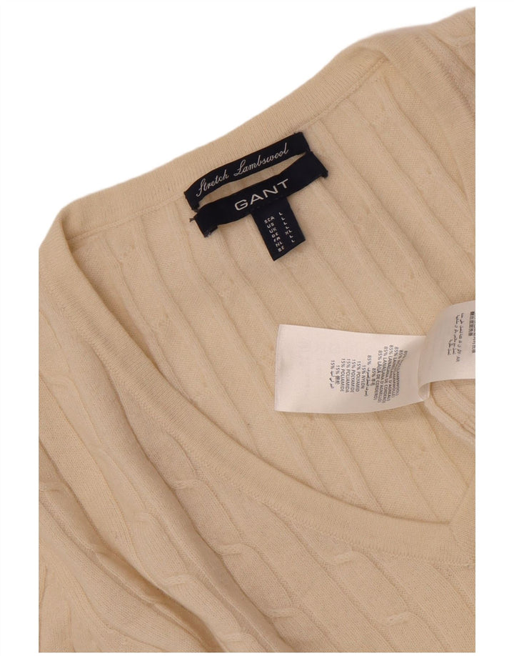 Gant Dame V-hals sweater UK 14 Large Off White Uld