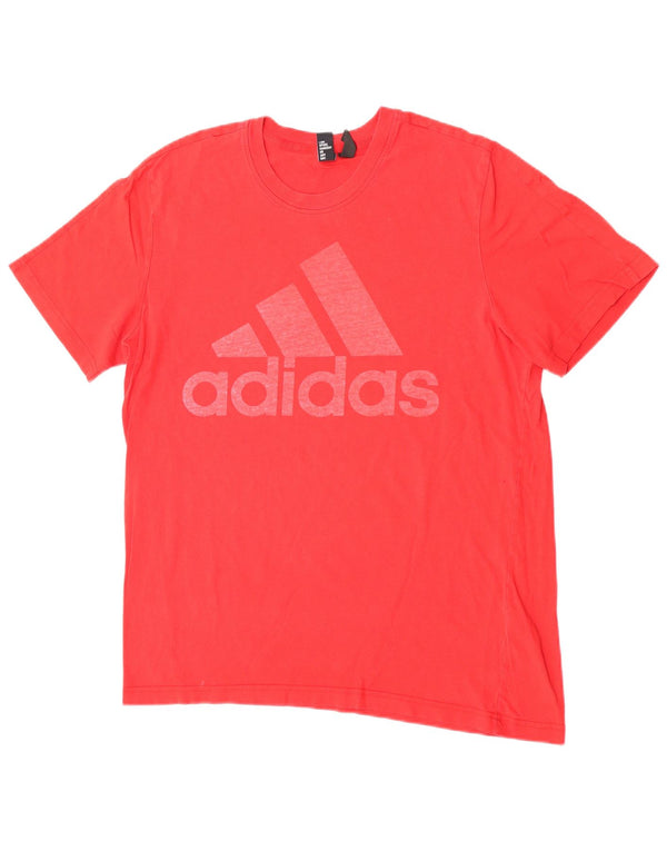 Adidas Mens Graphic T-Shirt Top Large Red Cotton