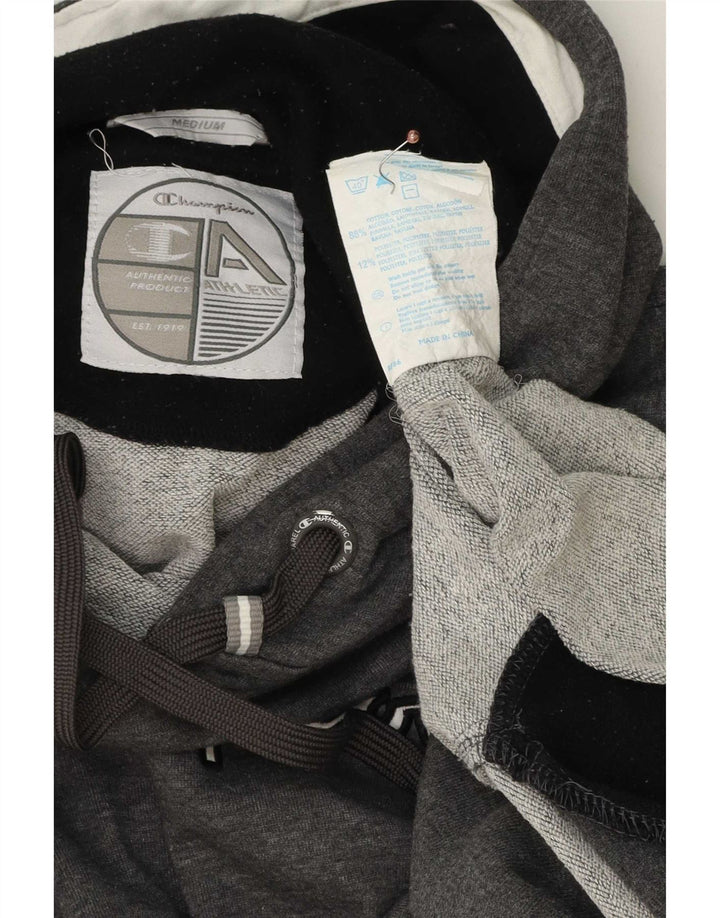 Champion Herre grafisk hættetrøje Jumper Medium Grey Colourblock Bomuld