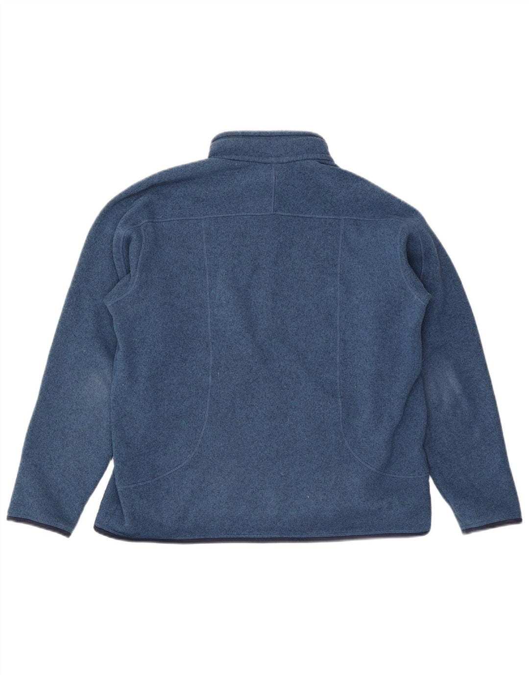 Patagonia Herre Zip Neck Sweatshirt Jumper Stor Blå Polyester