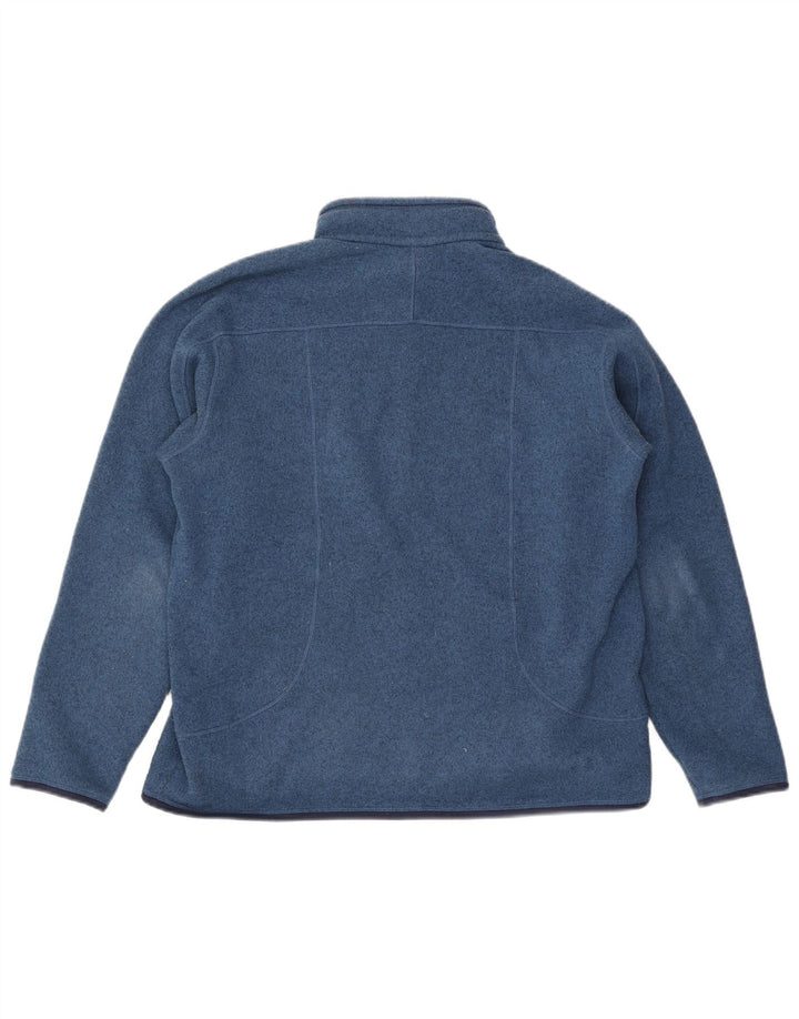 Patagonia Herre Zip Neck Sweatshirt Jumper Stor Blå Polyester
