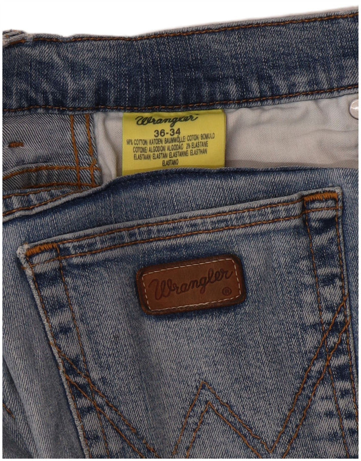 Wrangler Straight Jeans til mænd W36 L34 Blue Cotton Classic