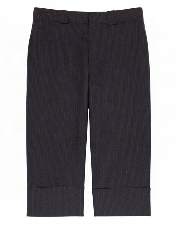 Zara Womens Straight Capri Trousers Large W30 L21 Navy Blue Pinstripe