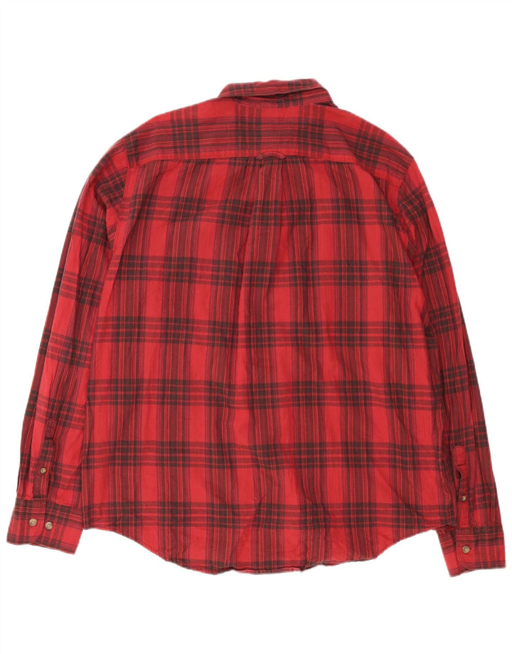 Eddie Bauer Herre Flanellskjorte XL Rød Plaid Bomuld