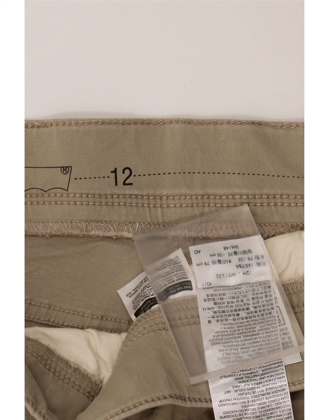 LEVI'S Skinny Casual Bukser til kvinder US 12 Large W31 L29 Beige Bomuld