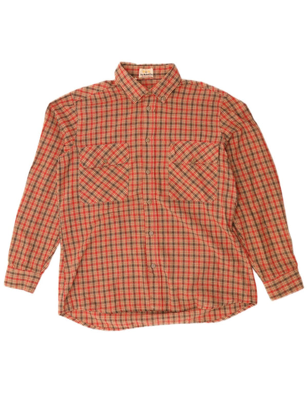 Ivy Oxford herre flannelskjorte medium rød ternet