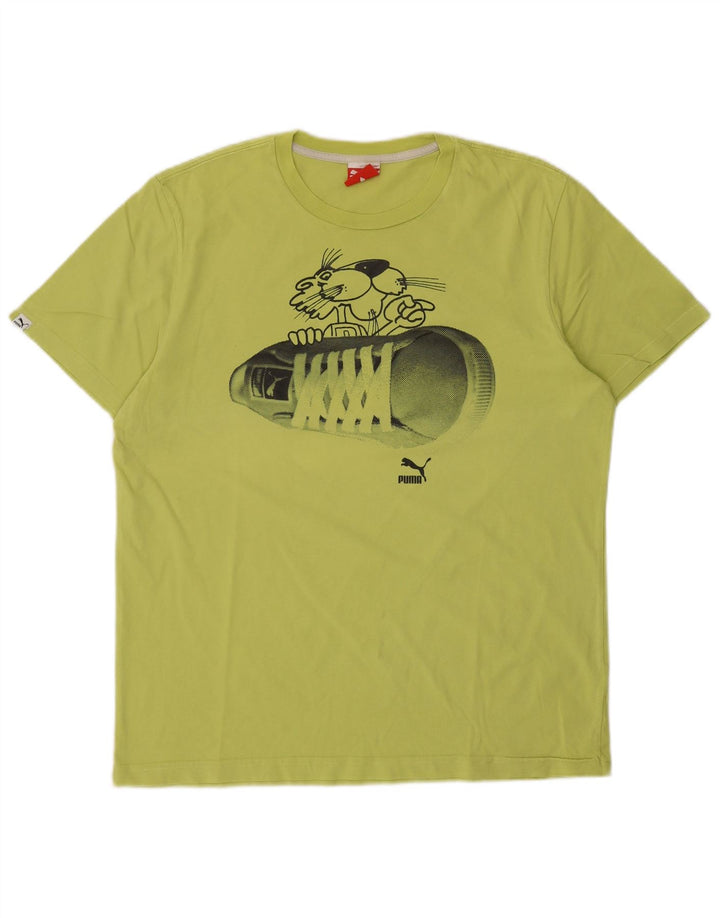 Puma Herre Grafisk T-Shirt Top Stor Grøn