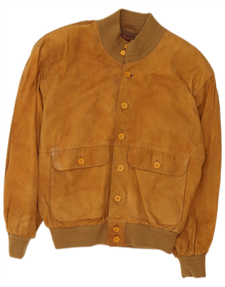 Vintage herre ruskind bomberjakke UK 38 Medium Beige