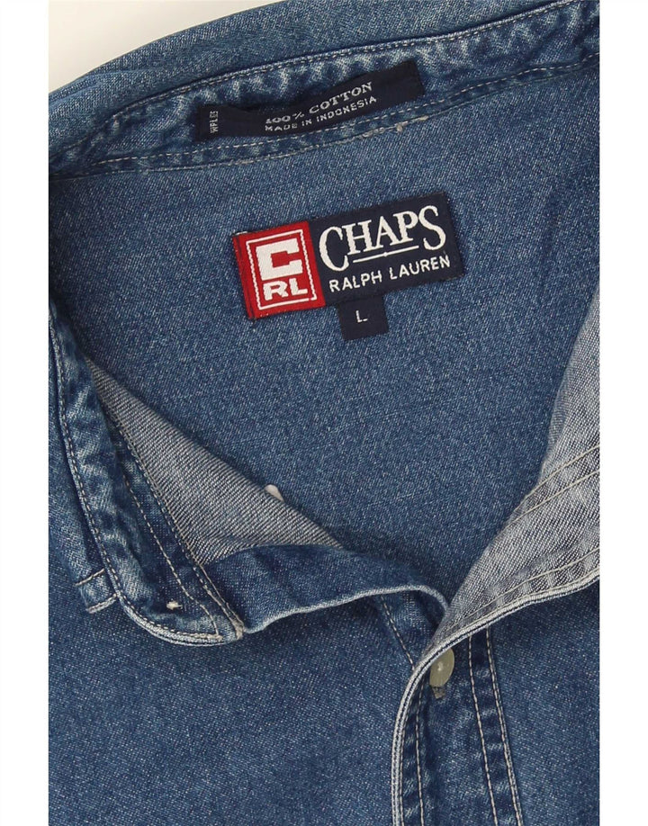 Chaps Ralph Lauren Herre Denim Skjorte Stor Blå Bomuld