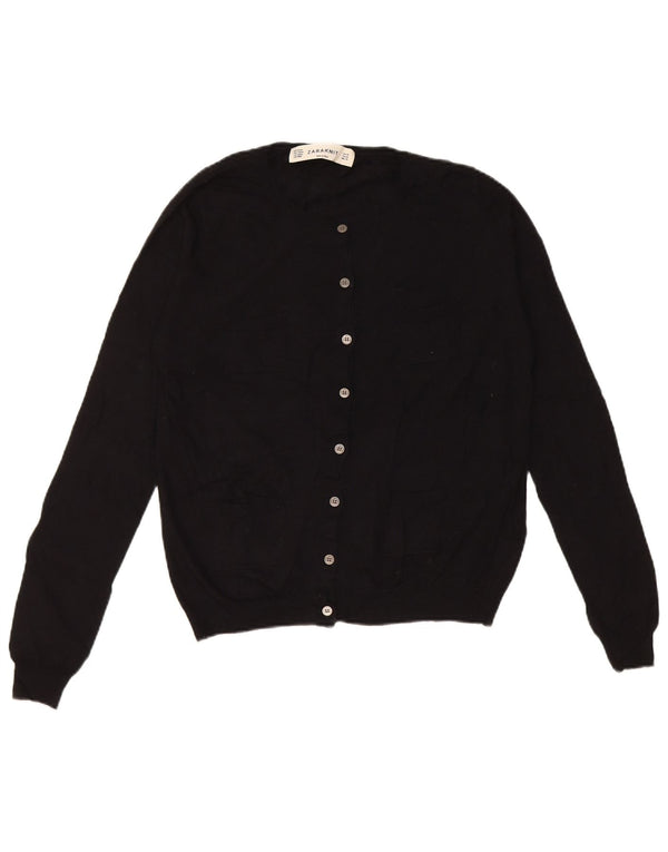 Zara Dame Cardigan Sweater UK 14 Medium Sort Nylon
