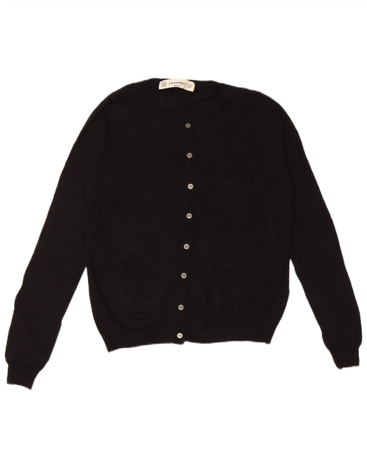 Zara Dame Cardigan Sweater UK 14 Medium Sort Nylon